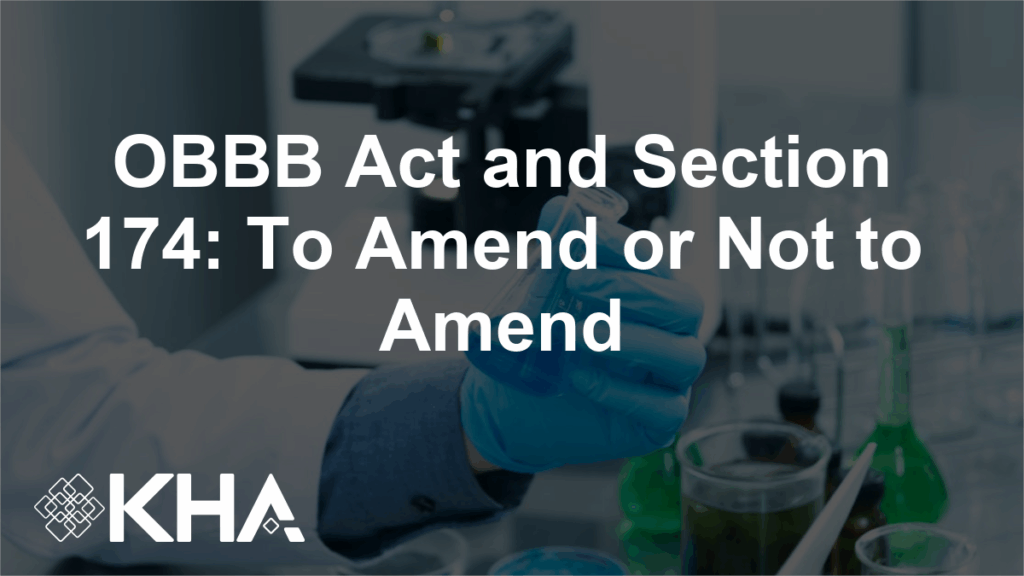 OBBB Act and Section 174: To Amend or Not to Amend